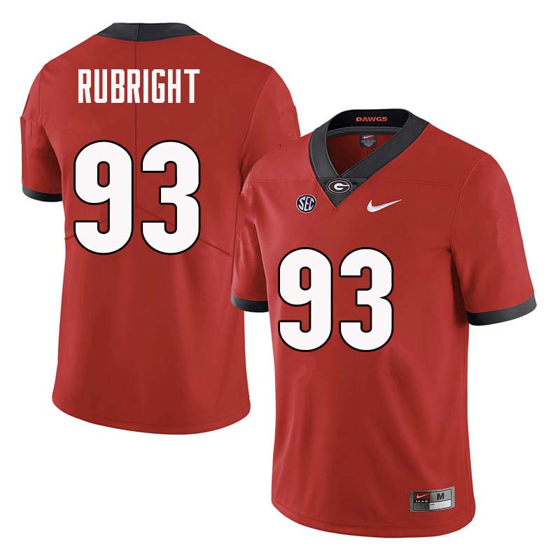 Men Georgia Bulldogs #93 Bill Rubright College Football Jerseys Sale-Red